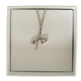 AD silver metal necklace in box Adam Doleac